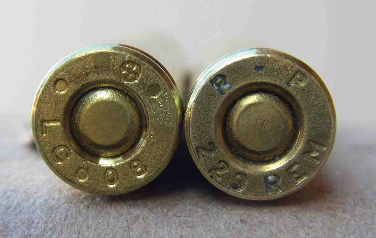 The 5.56 NATO (left) cannot be shot in standard .223 Remington chambered rifles without unsafe pressure issues. The .223 is perfectly safe in 5.56 NATO chambers.